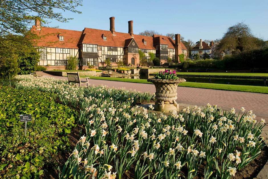 RHS Wisley - The Canal and Laboratory in Spring at RHS Garden Wisley